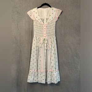 Adorable Jody T Girls White Country-Style Cotton Floral Print Dress